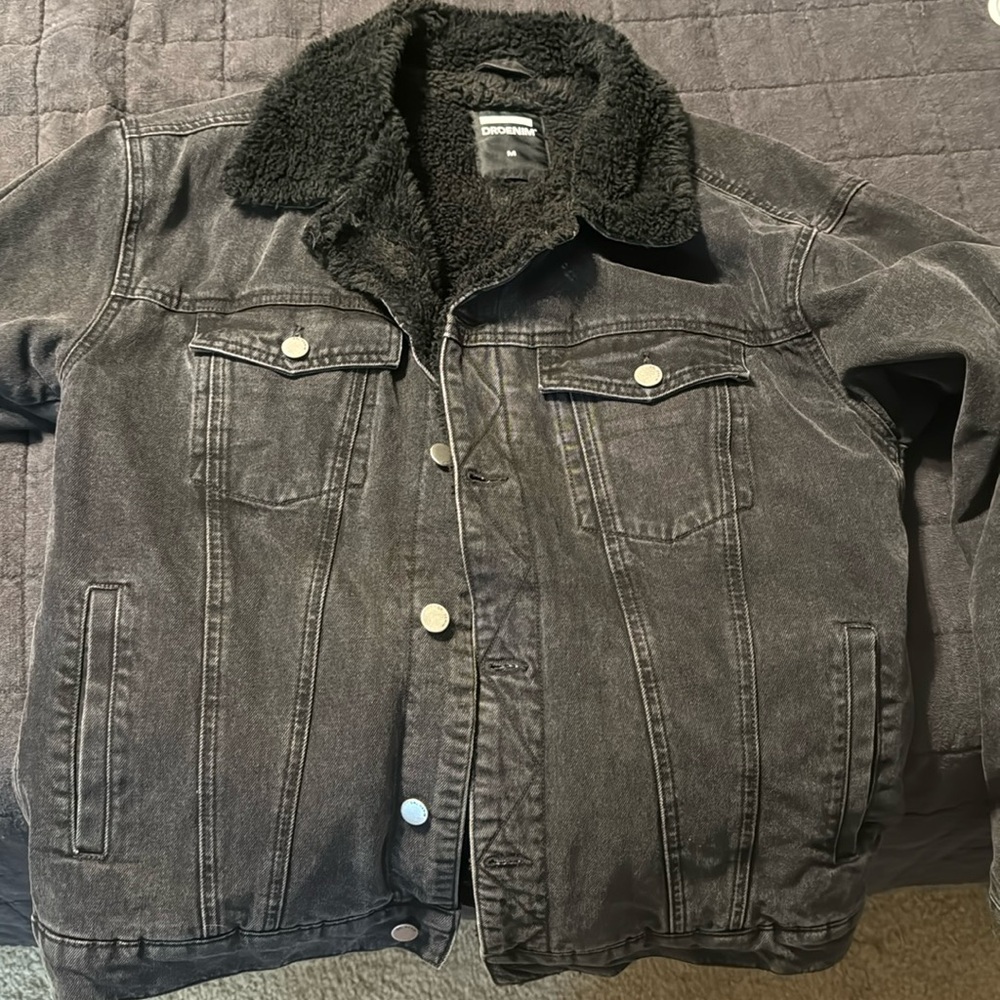 Dr. Denim Black Sherpa-Lined Jacket